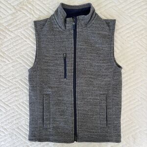 Johnnie-O Boys Gray Full Zip Fleece Vest Size 6 West Coast Prep Lightweight